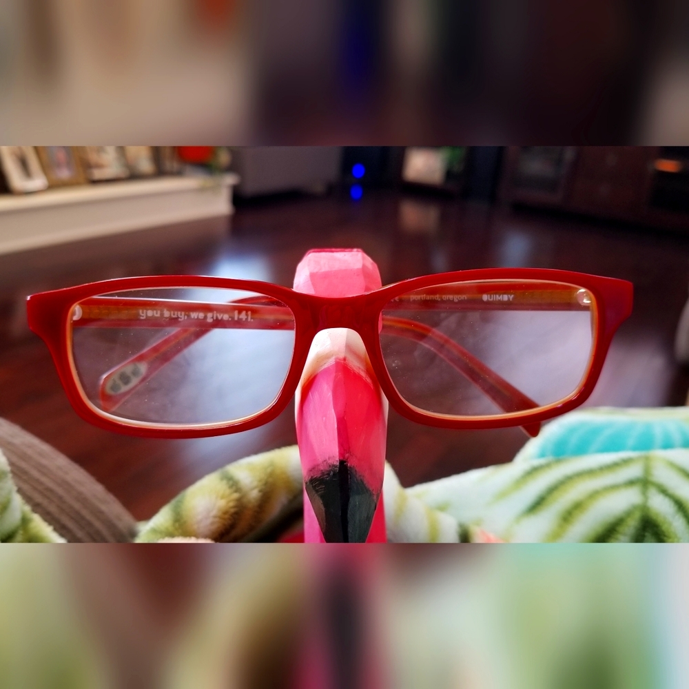 141 eyeglasses red with case